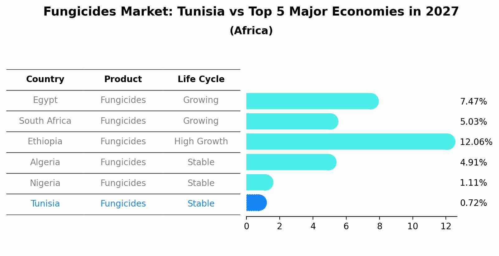 Fungicides Market: Tunisia vs Top 5 Major Economies in 2027 (Africa)