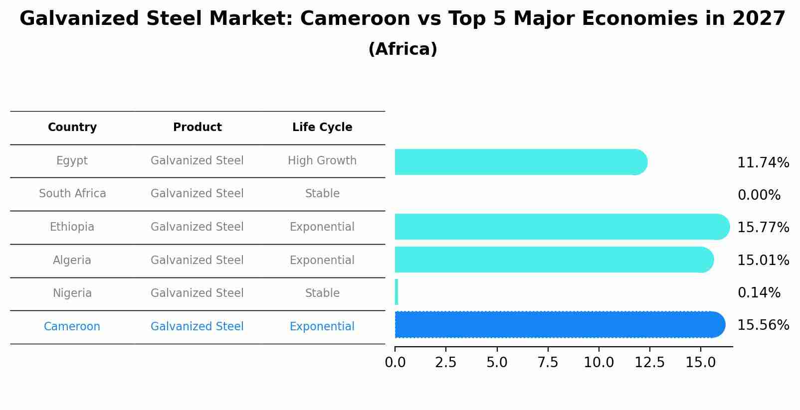 Galvanized Steel Market: Cameroon vs Top 5 Major Economies in 2027 (Africa)