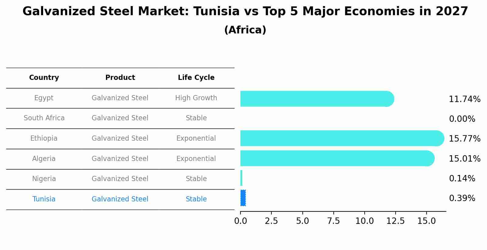 Galvanized Steel Market: Tunisia vs Top 5 Major Economies in 2027 (Africa)