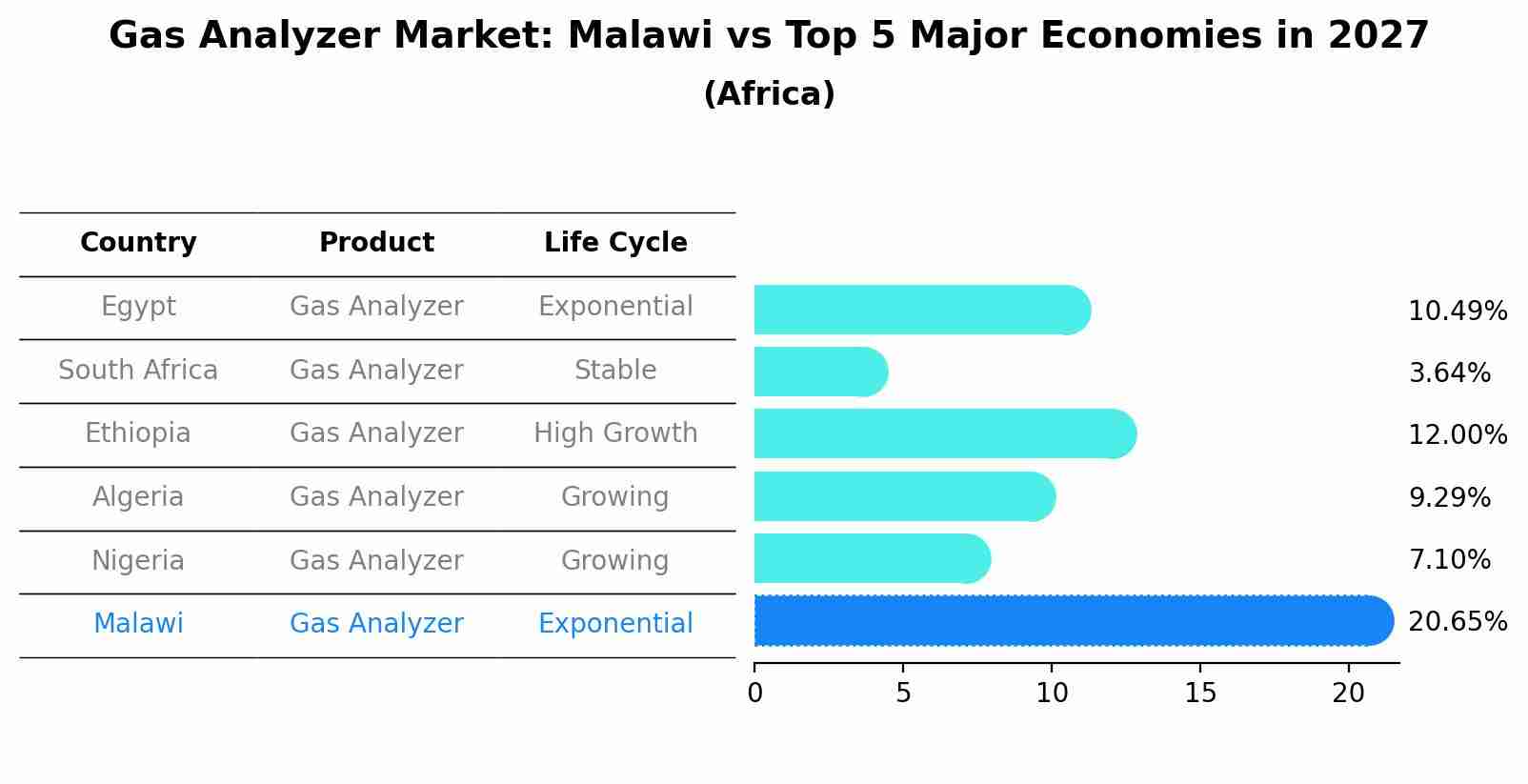 Gas Analyzer Market: Malawi vs Top 5 Major Economies in 2027 (Africa)