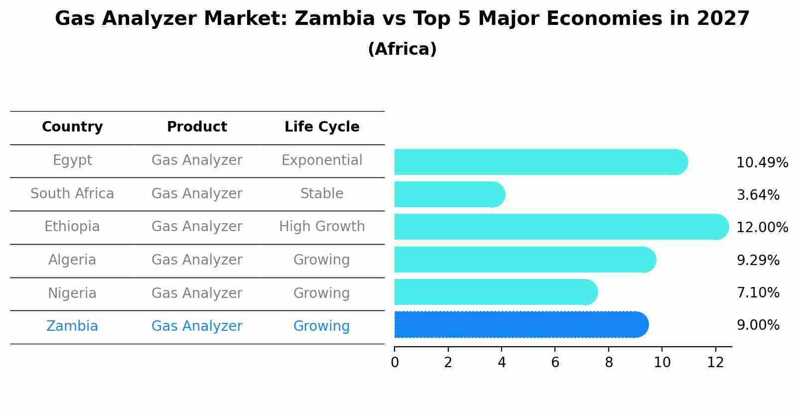 Gas Analyzer Market: Zambia vs Top 5 Major Economies in 2027 (Africa)
