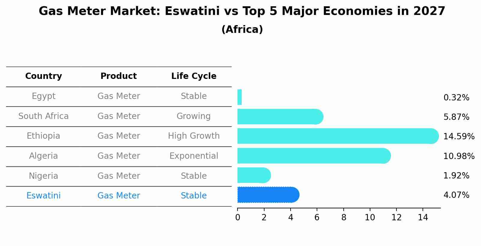 Gas Meter Market: Eswatini vs Top 5 Major Economies in 2027 (Africa)