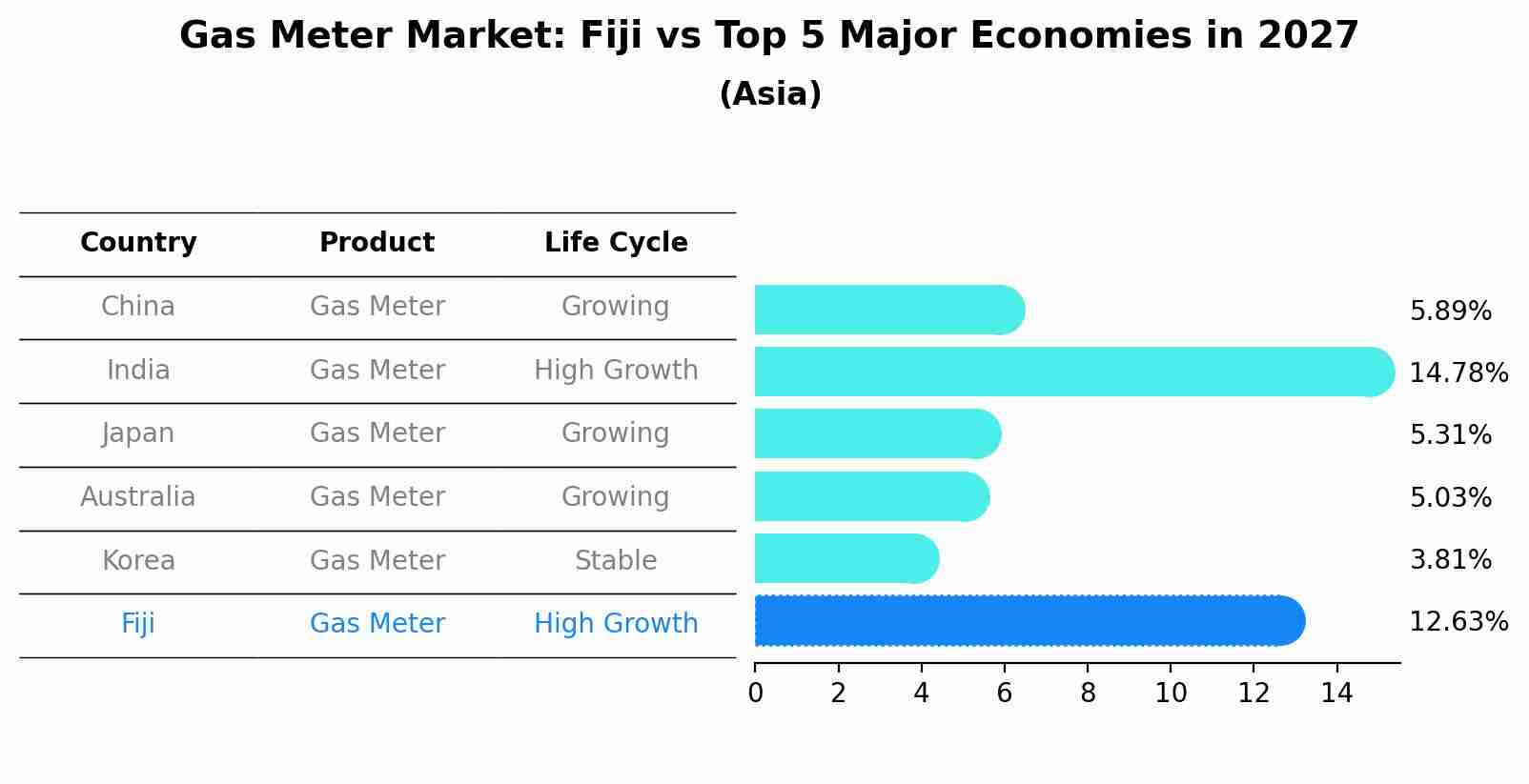 Gas Meter Market: Fiji vs Top 5 Major Economies in 2027 (Asia)