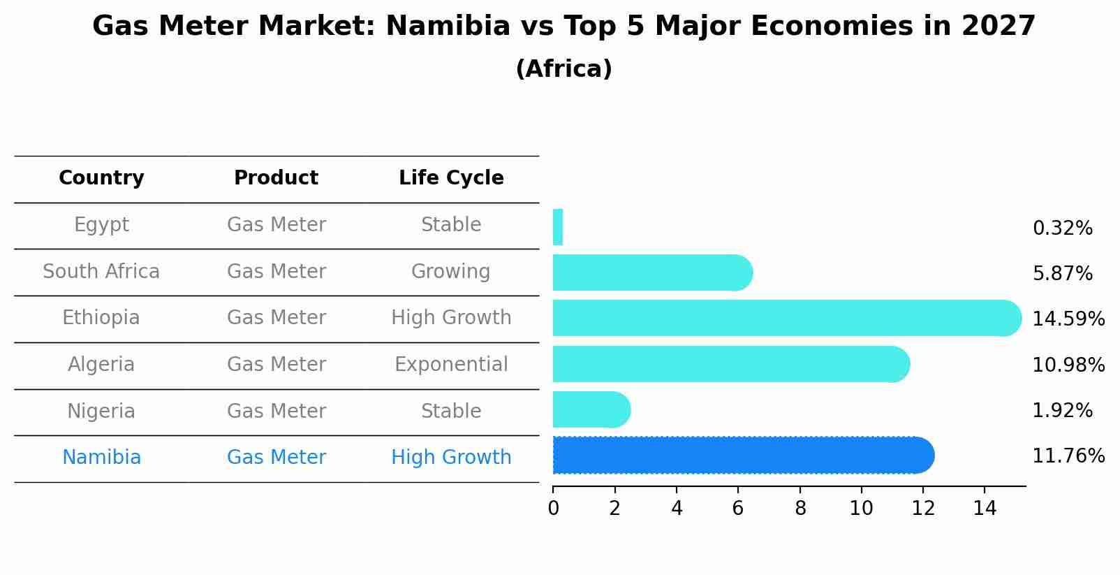 Gas Meter Market: Namibia vs Top 5 Major Economies in 2027 (Africa)