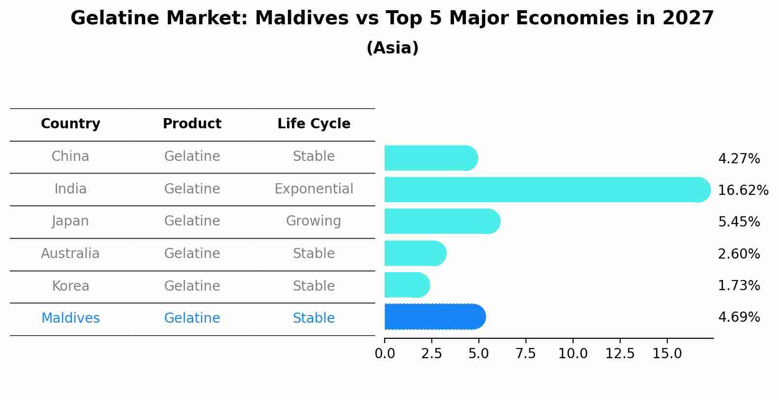 Gelatine Market: Maldives vs Top 5 Major Economies in 2027 (Asia)