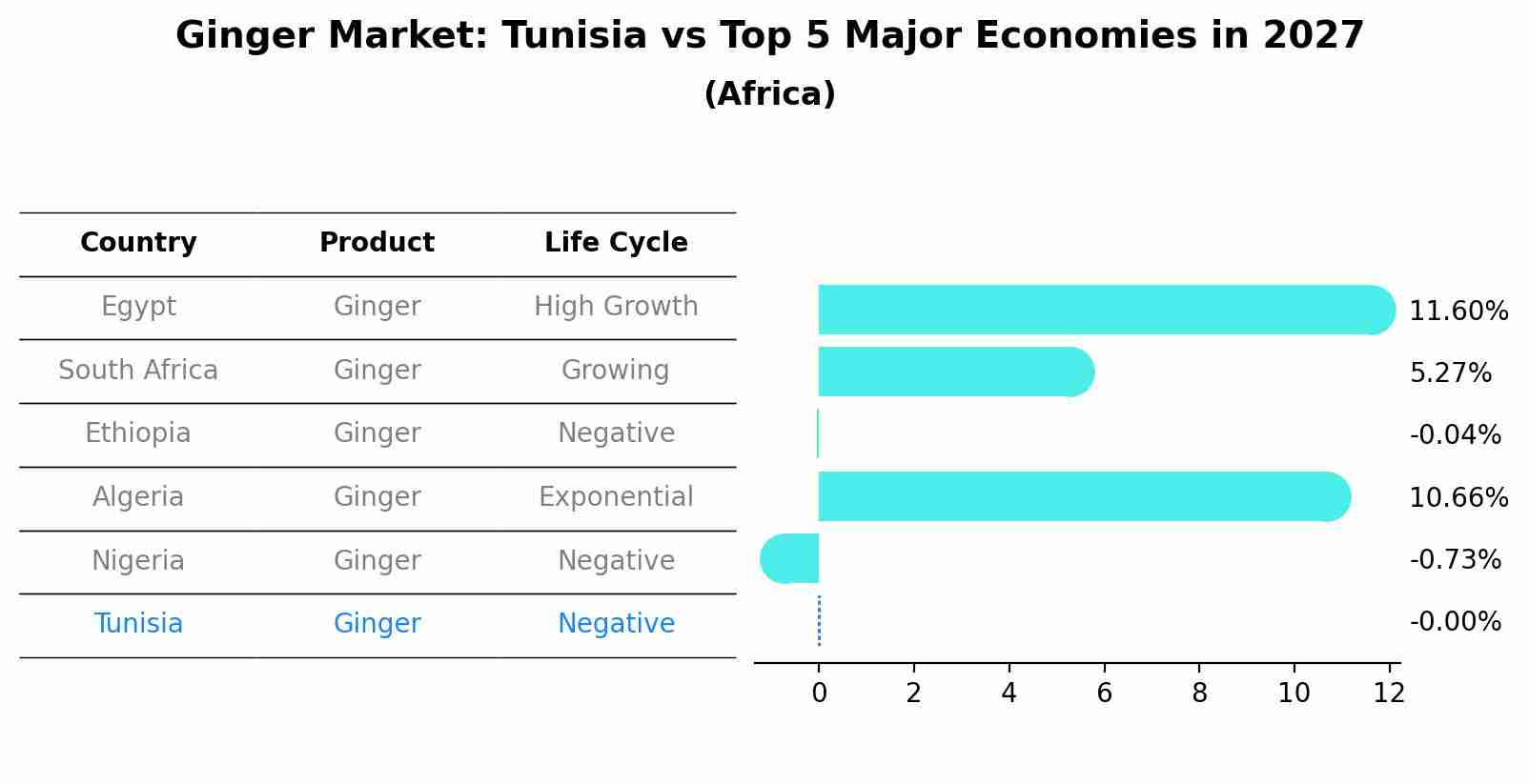 Ginger Market: Tunisia vs Top 5 Major Economies in 2027 (Africa)
