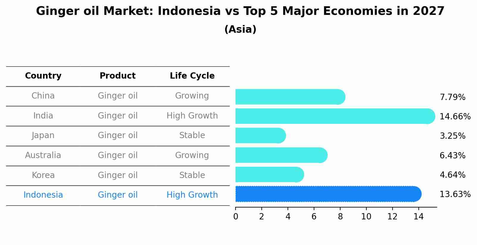 Ginger oil Market: Indonesia vs Top 5 Major Economies in 2027 (Asia)