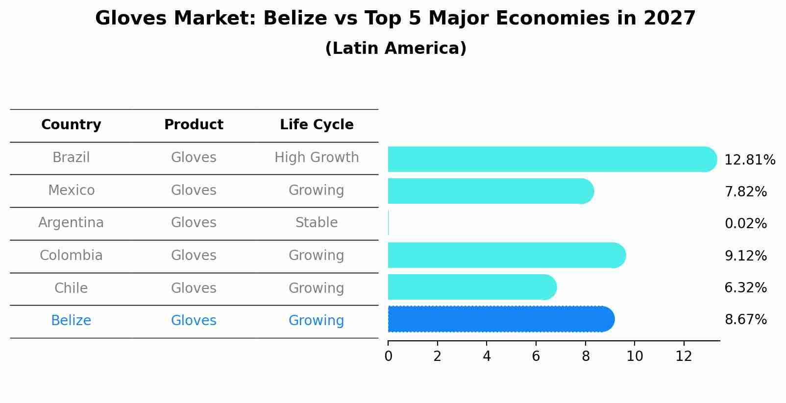Gloves Market: Belize vs Top 5 Major Economies in 2027 (Latin America)
