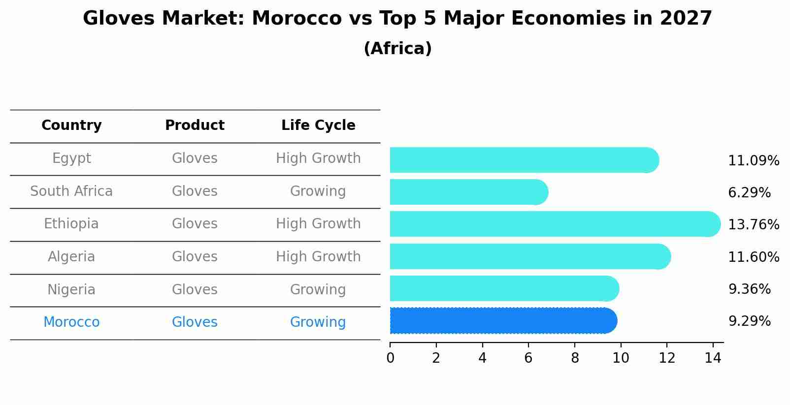 Gloves Market: Morocco vs Top 5 Major Economies in 2027 (Africa)
