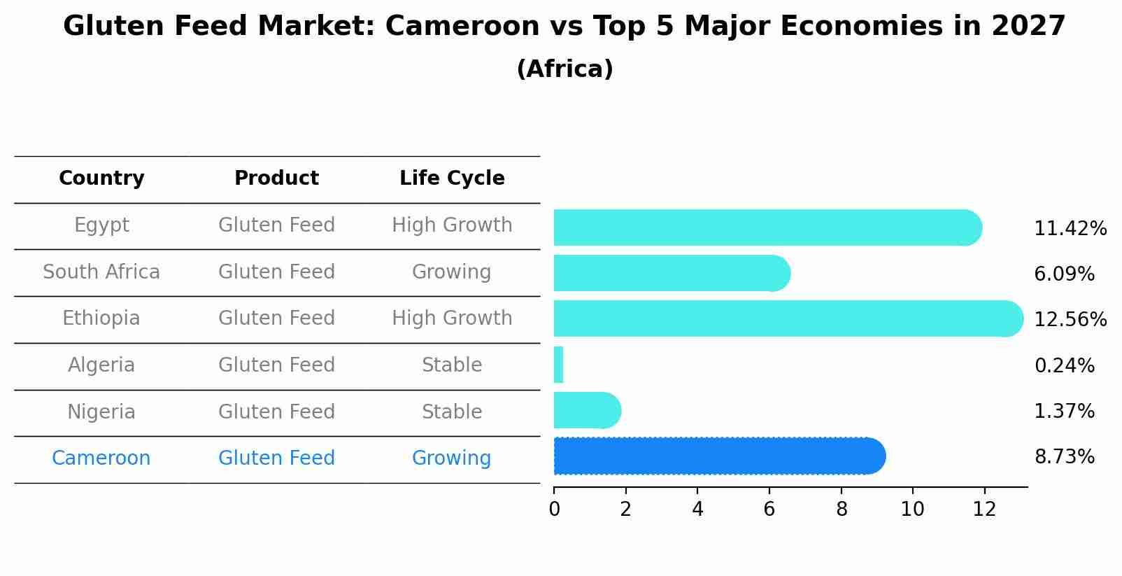 Gluten Feed Market: Cameroon vs Top 5 Major Economies in 2027 (Africa)