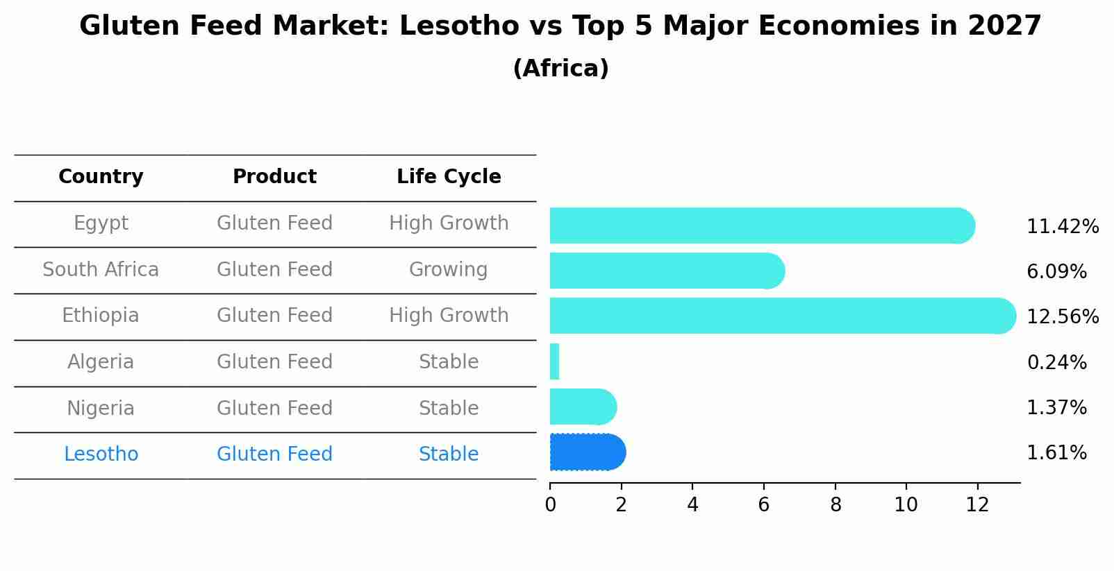 Gluten Feed Market: Lesotho vs Top 5 Major Economies in 2027 (Africa)