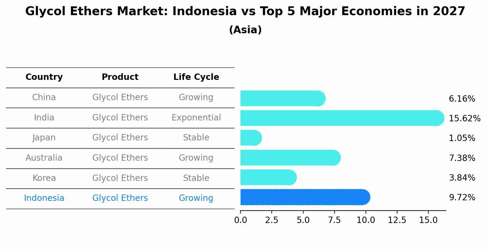 Glycol Ethers Market: Indonesia vs Top 5 Major Economies in 2027 (Asia)
