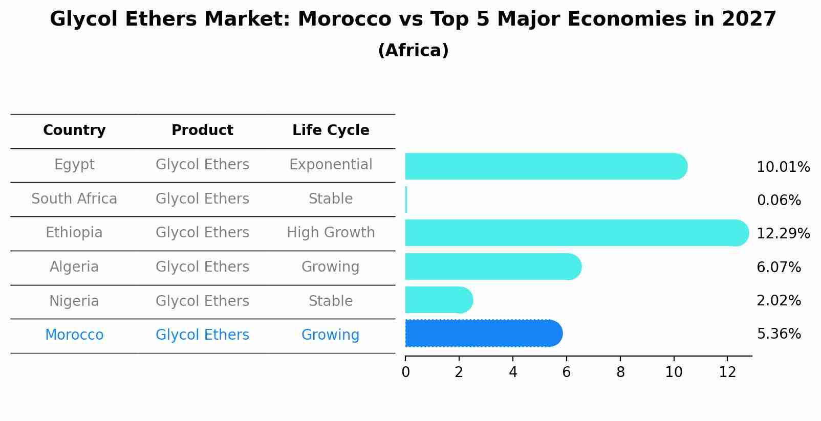 Glycol Ethers Market: Morocco vs Top 5 Major Economies in 2027 (Africa)
