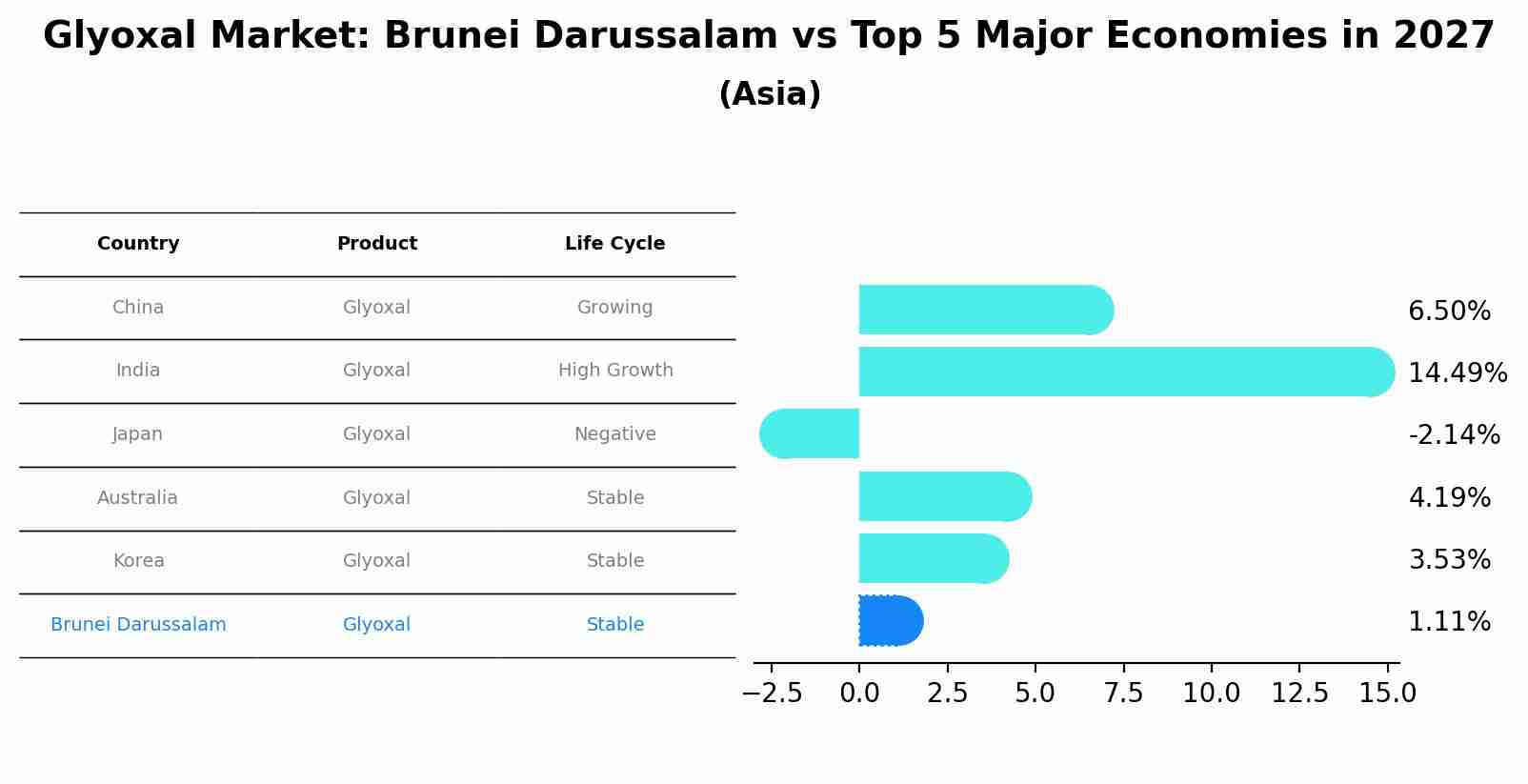 Glyoxal Market: Brunei Darussalam vs Top 5 Major Economies in 2027 (Asia)