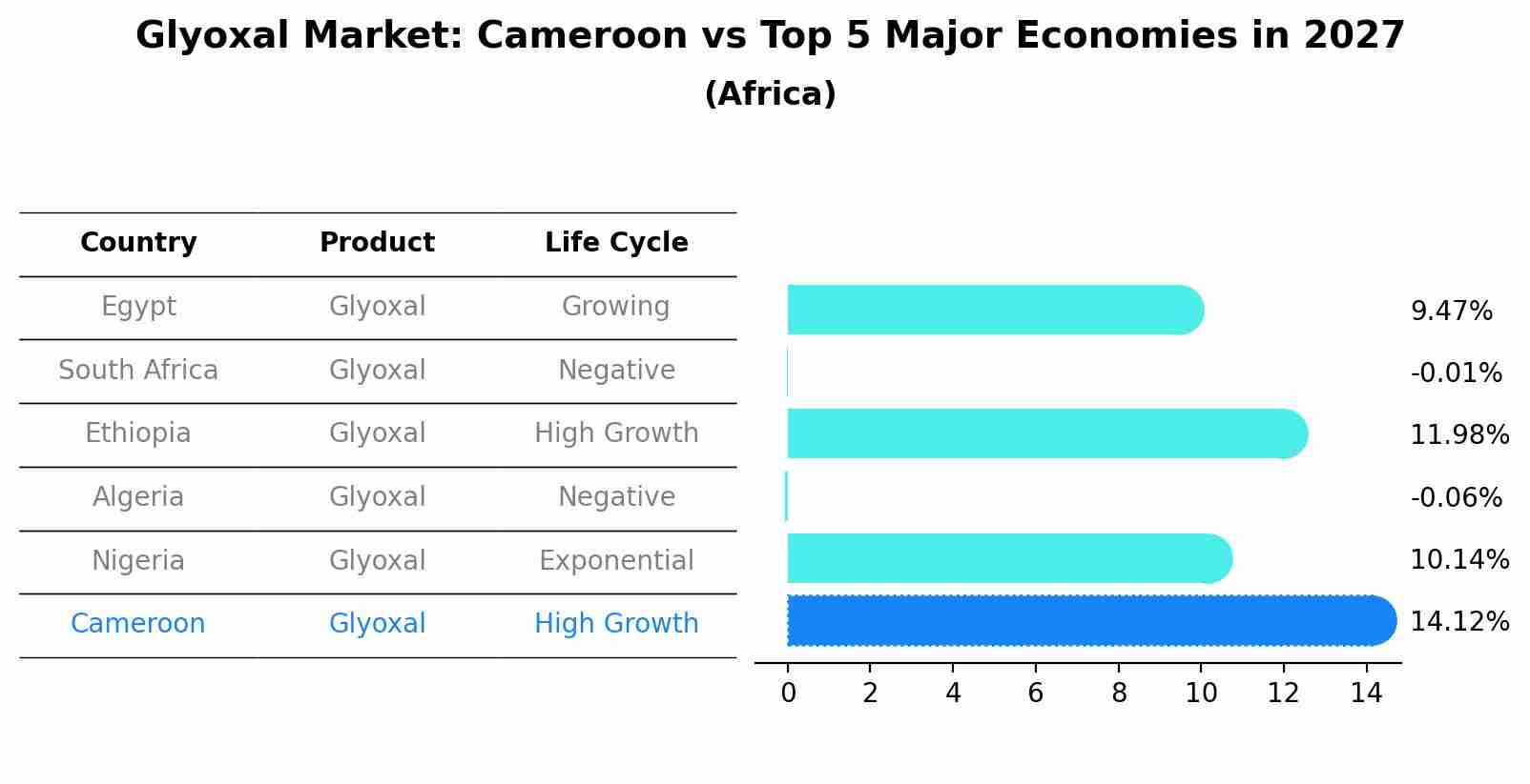 Glyoxal Market: Cameroon vs Top 5 Major Economies in 2027 (Africa)