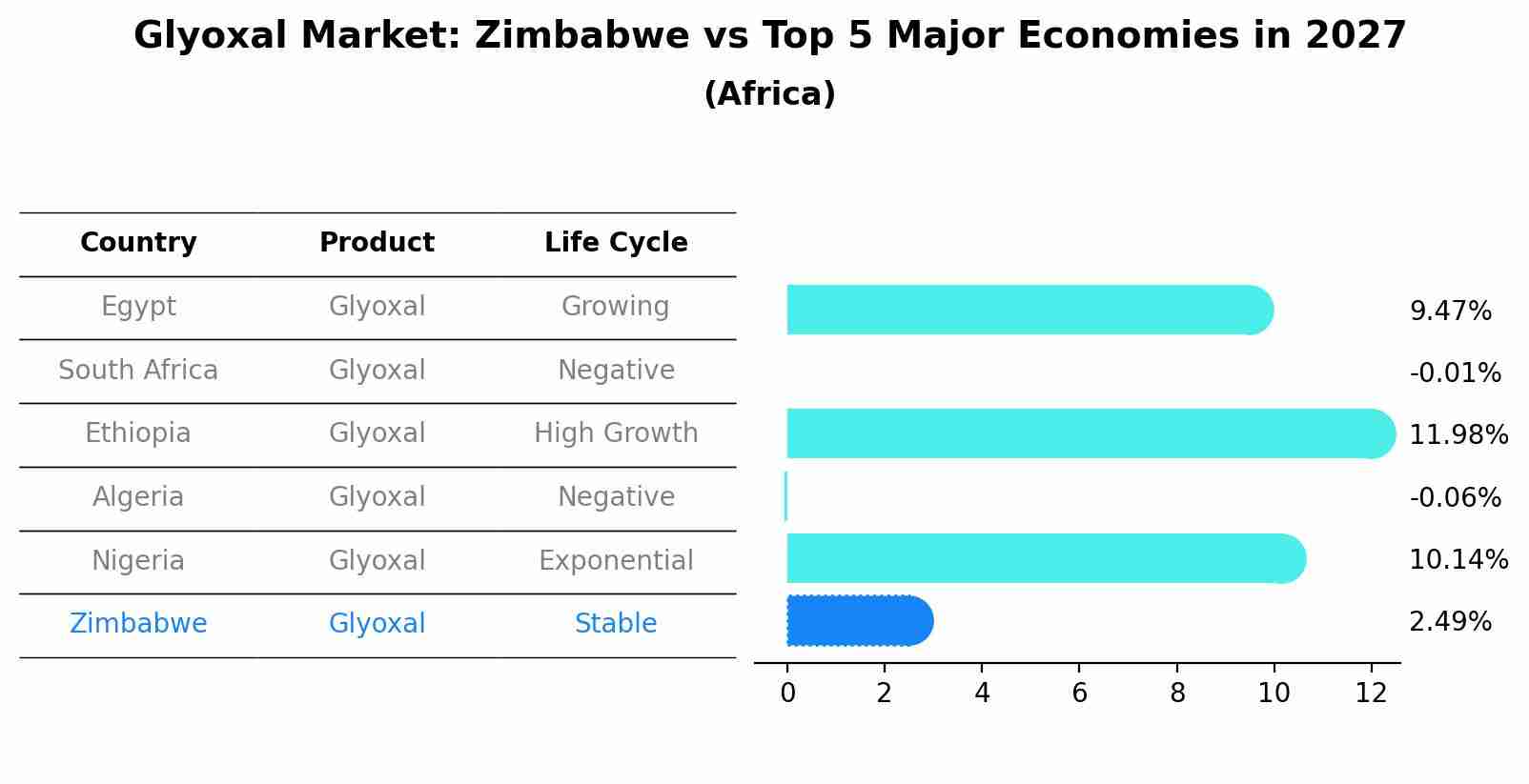 Glyoxal Market: Zimbabwe vs Top 5 Major Economies in 2027 (Africa)