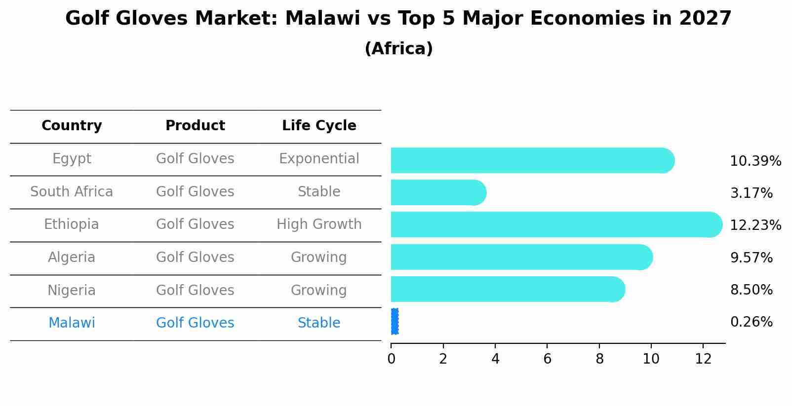 Golf Gloves Market: Malawi vs Top 5 Major Economies in 2027 (Africa)