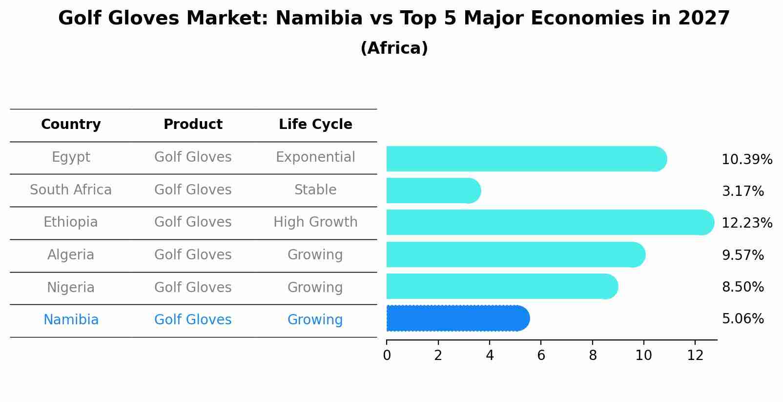 Golf Gloves Market: Namibia vs Top 5 Major Economies in 2027 (Africa)