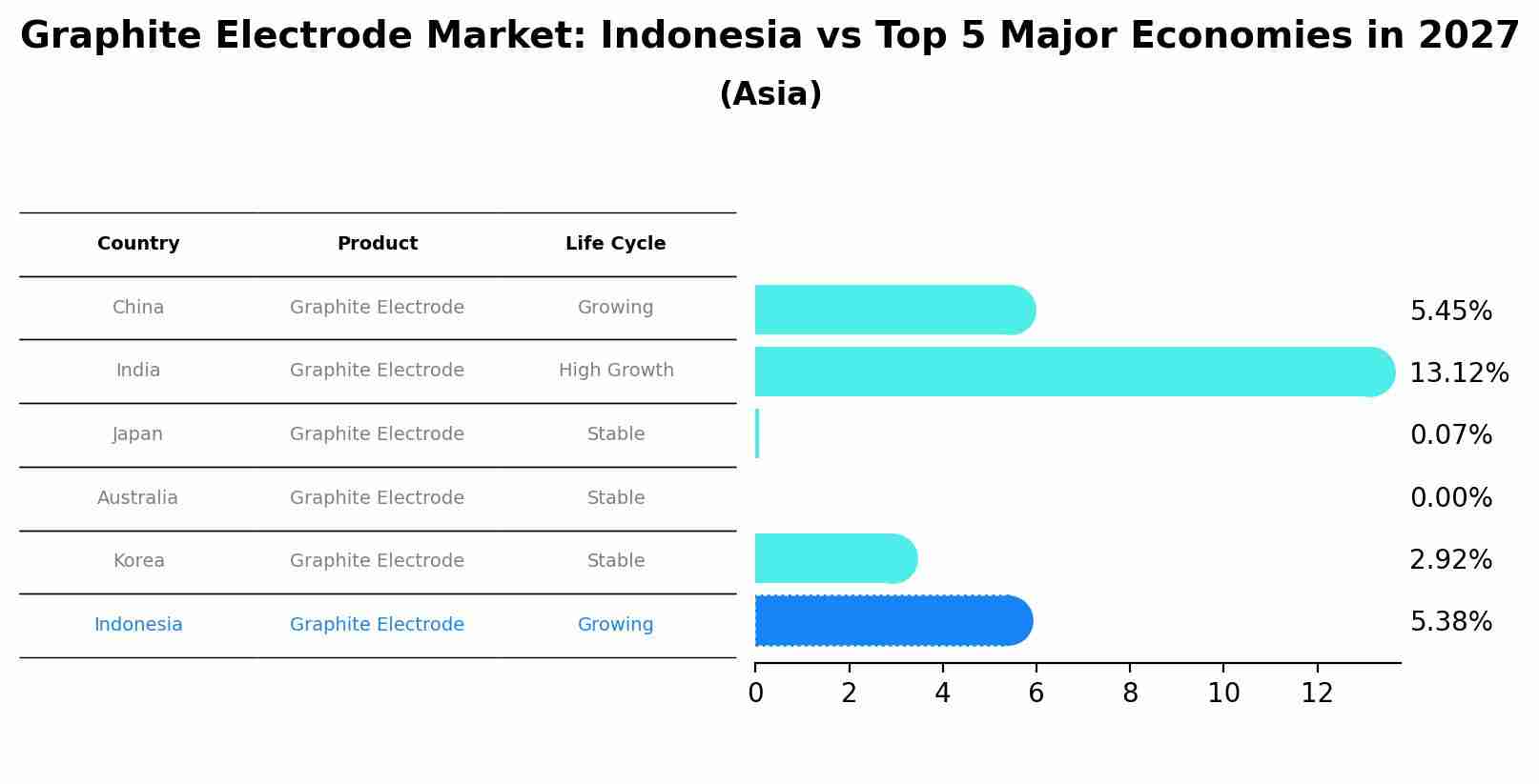 Graphite Electrode Market: Indonesia vs Top 5 Major Economies in 2027 (Asia)