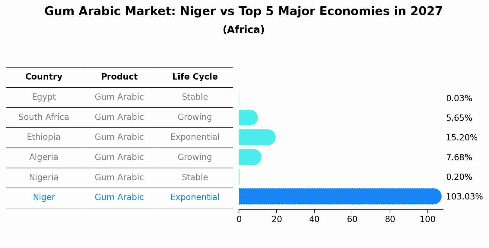 Gum Arabic Market: Niger vs Top 5 Major Economies in 2027 (Africa)