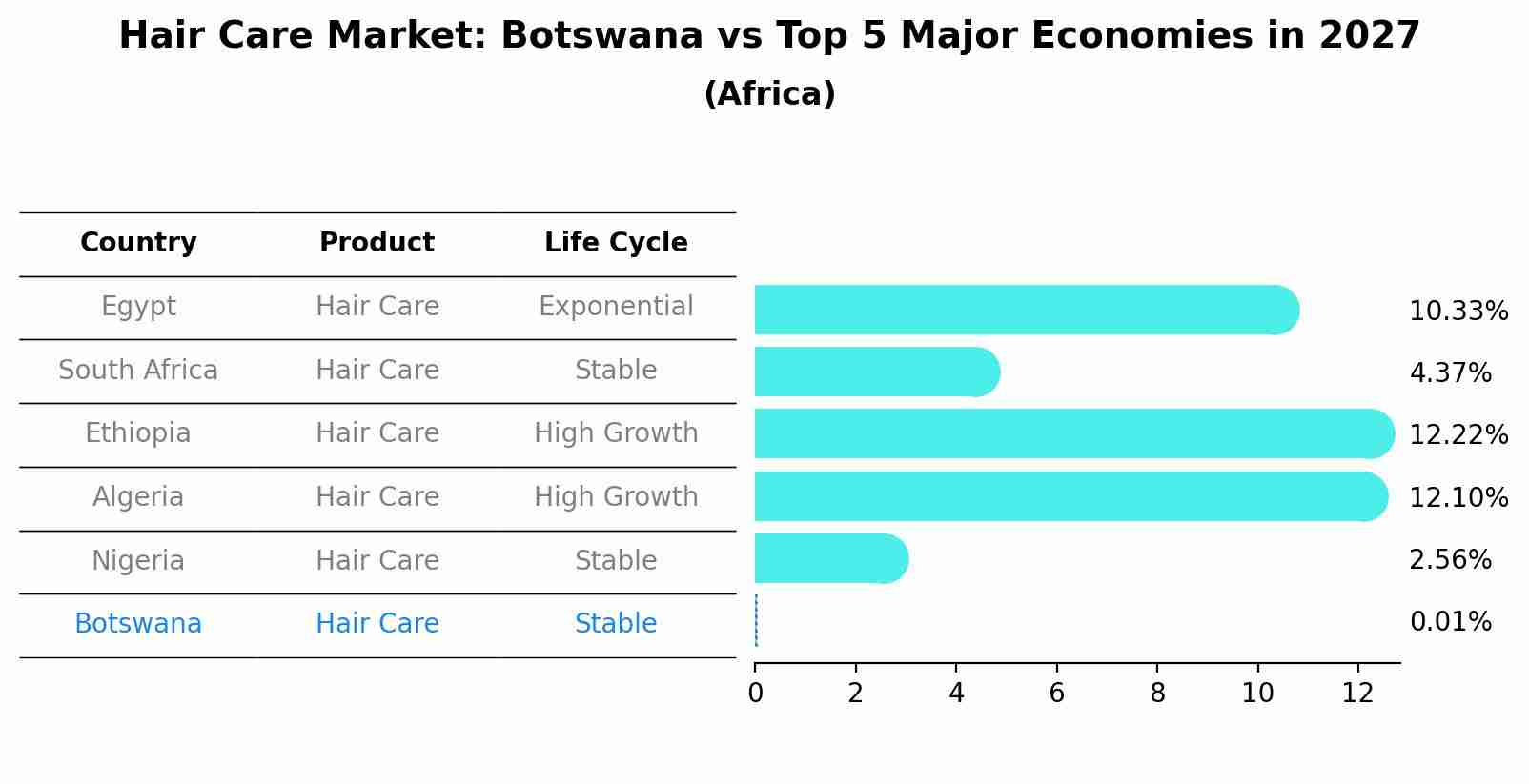 Hair Care Market: Botswana vs Top 5 Major Economies in 2027 (Africa)