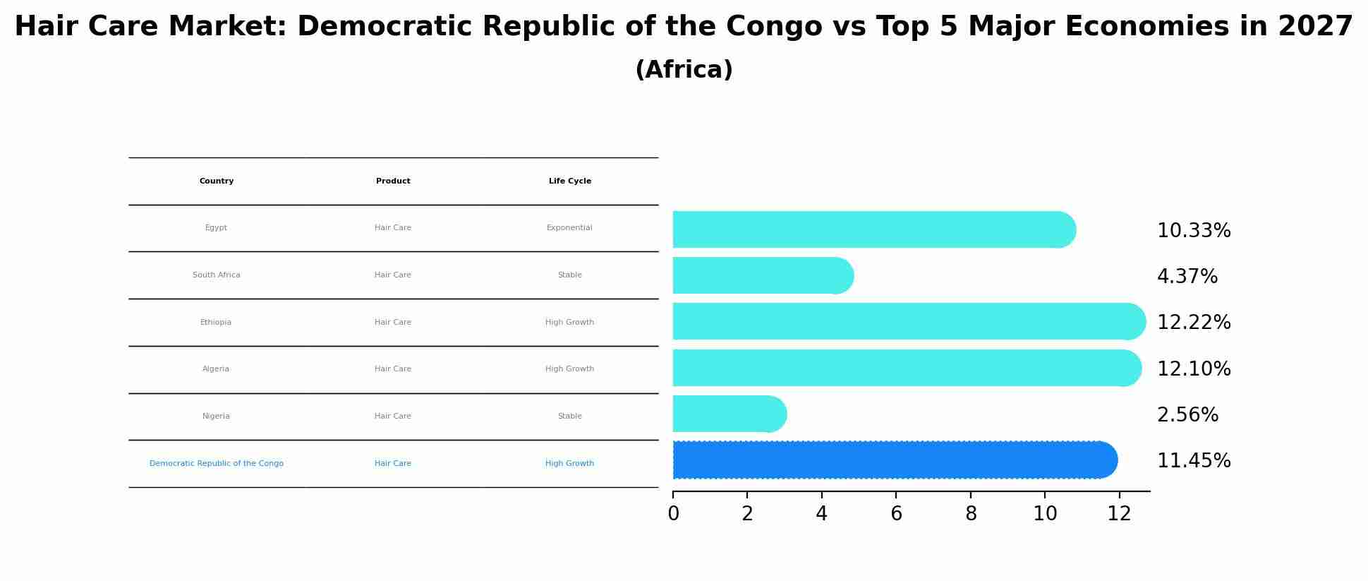 Hair Care Market: Democratic Republic of the Congo vs Top 5 Major Economies in 2027 (Africa)