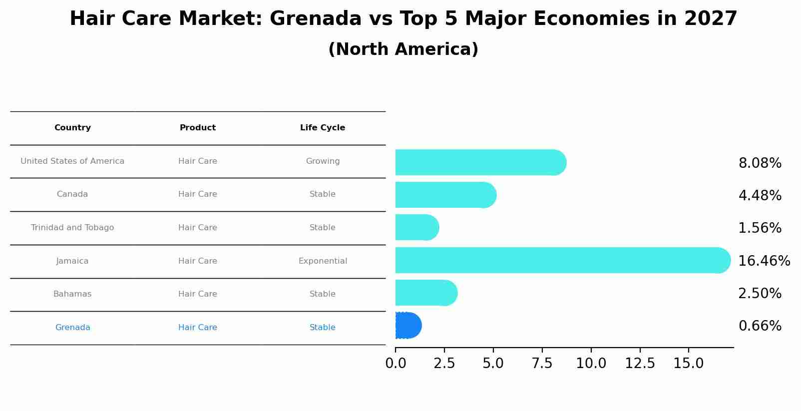 Hair Care Market: Grenada vs Top 5 Major Economies in 2027 (North America)