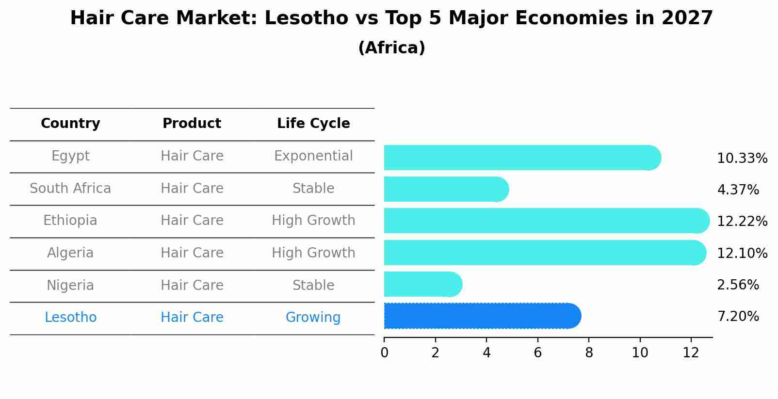 Hair Care Market: Lesotho vs Top 5 Major Economies in 2027 (Africa)