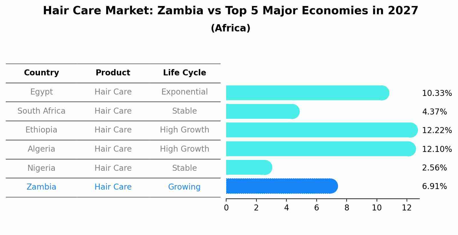Hair Care Market: Zambia vs Top 5 Major Economies in 2027 (Africa)