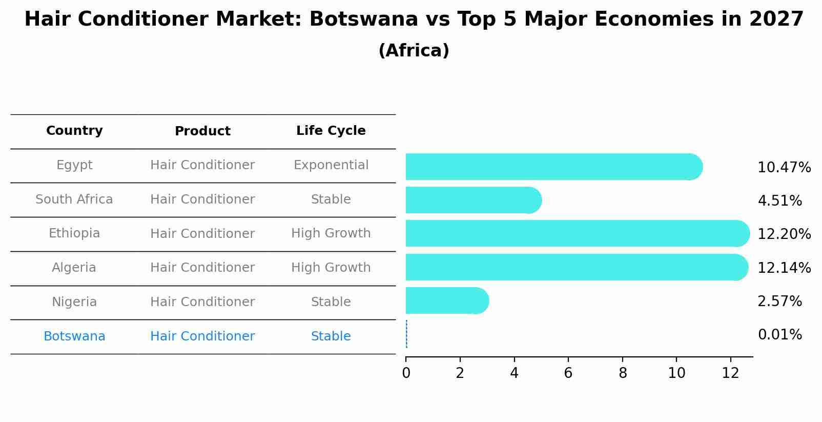 Hair Conditioner Market: Botswana vs Top 5 Major Economies in 2027 (Africa)