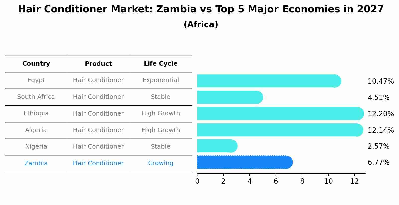 Hair Conditioner Market: Zambia vs Top 5 Major Economies in 2027 (Africa)