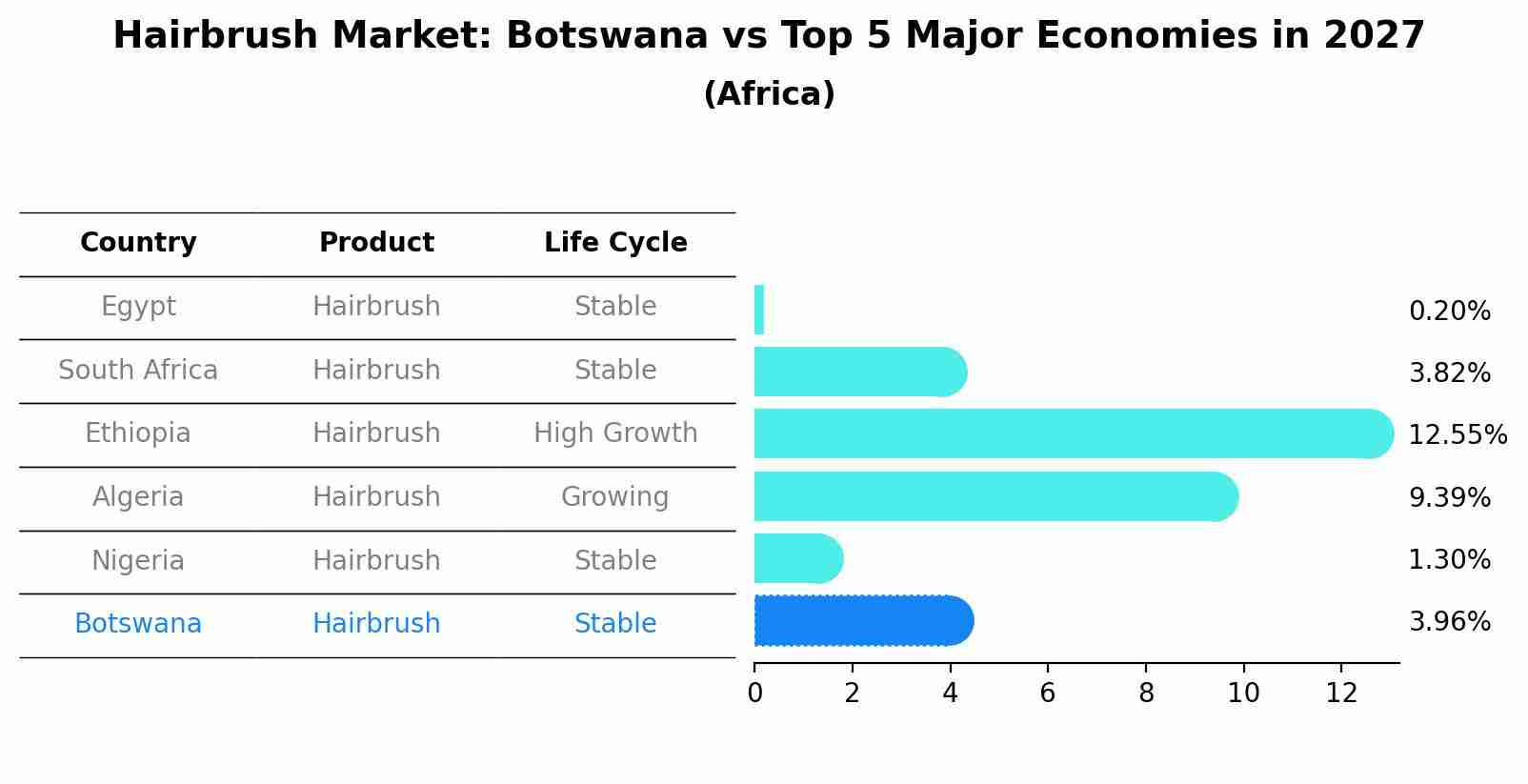 Hairbrush Market: Botswana vs Top 5 Major Economies in 2027 (Africa)