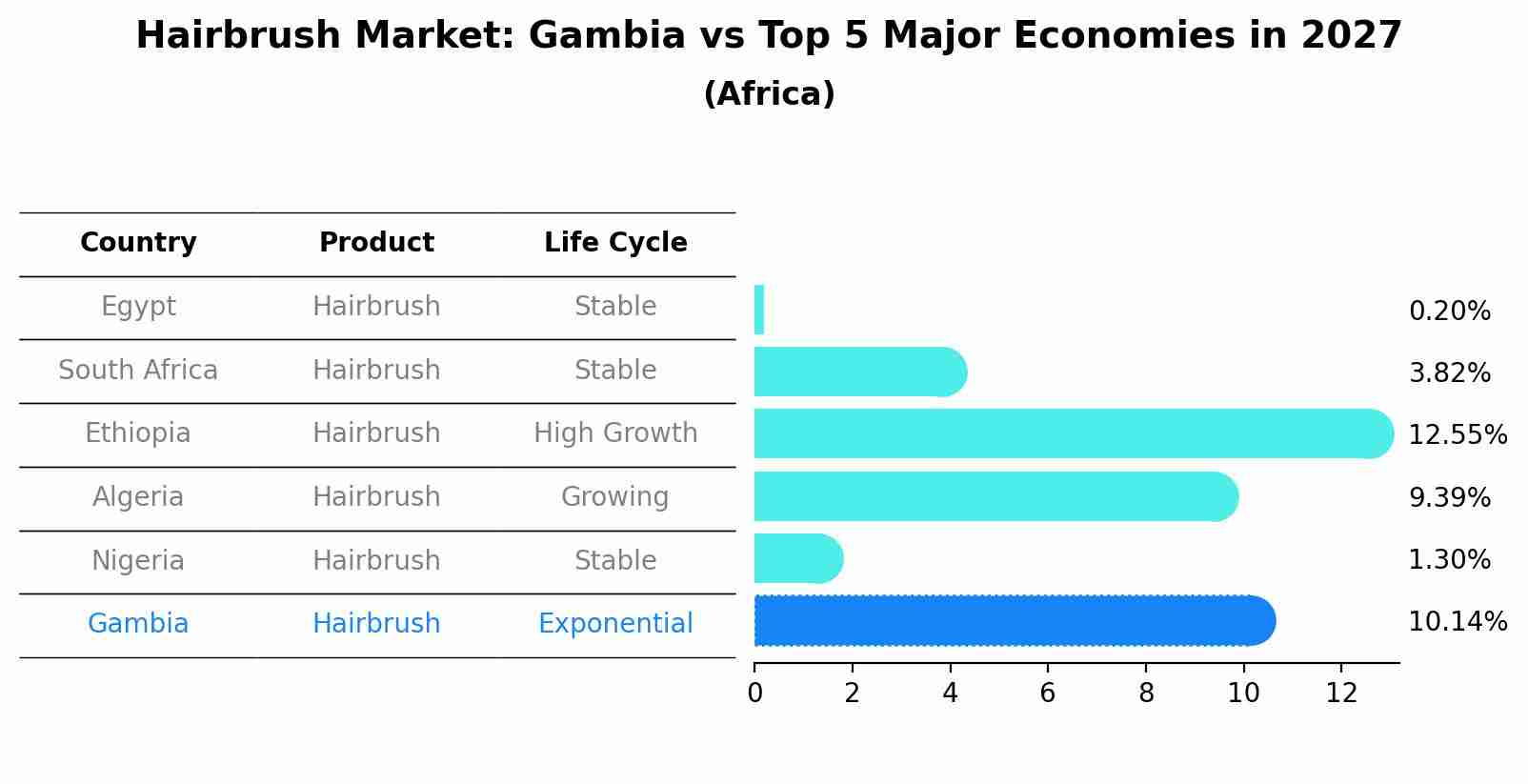 Hairbrush Market: Gambia vs Top 5 Major Economies in 2027 (Africa)