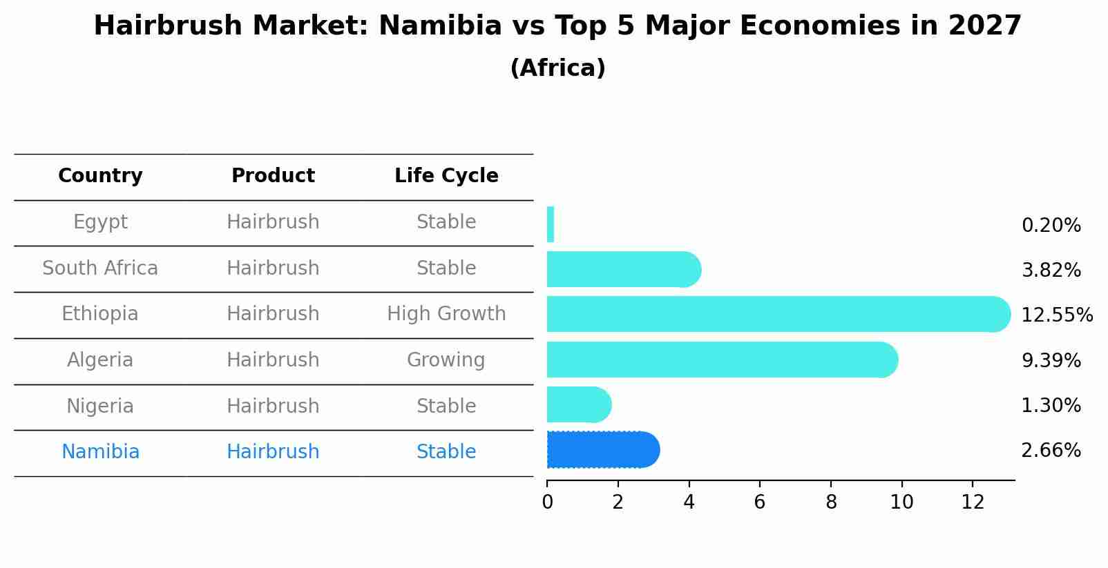 Hairbrush Market: Namibia vs Top 5 Major Economies in 2027 (Africa)