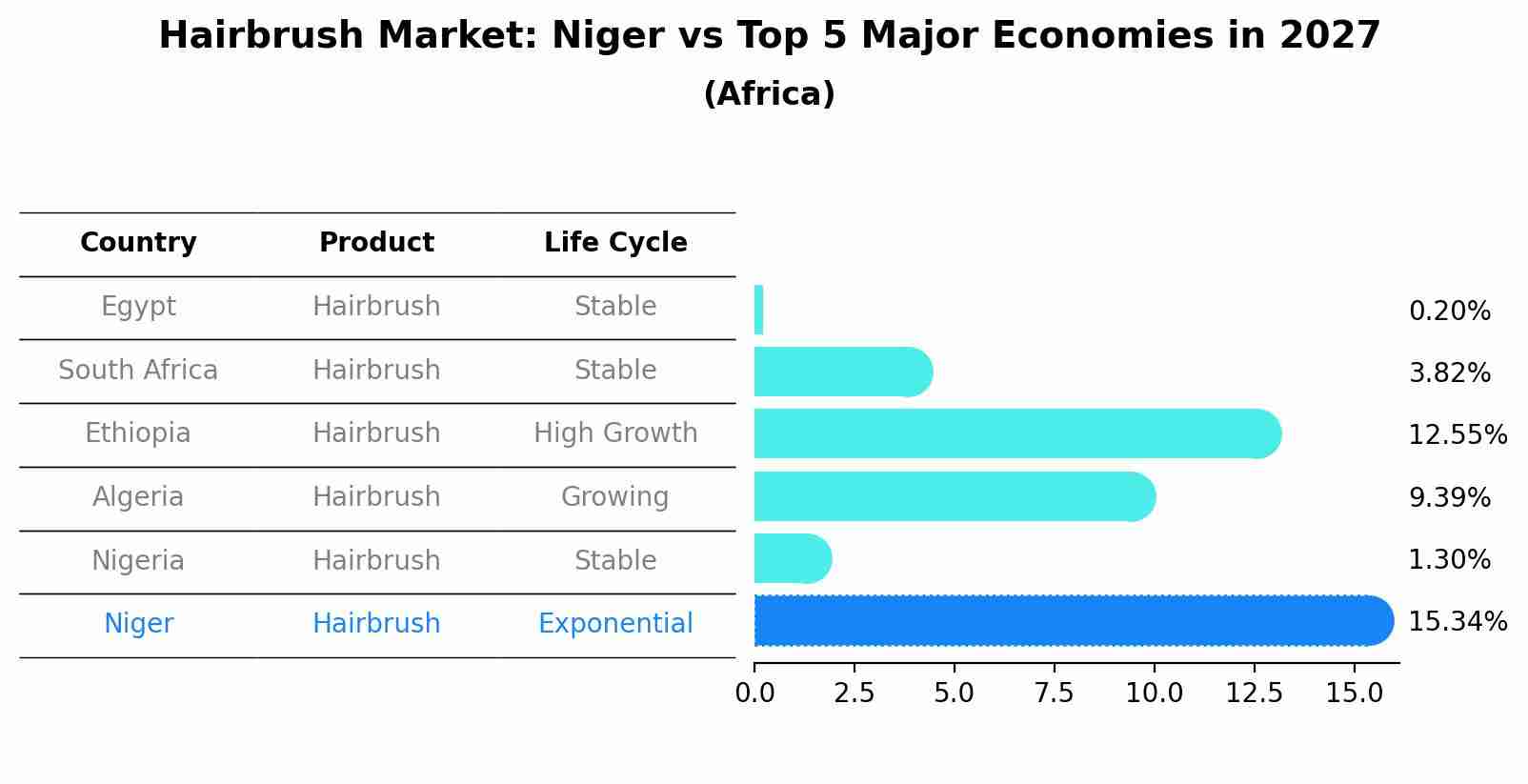 Hairbrush Market: Niger vs Top 5 Major Economies in 2027 (Africa)