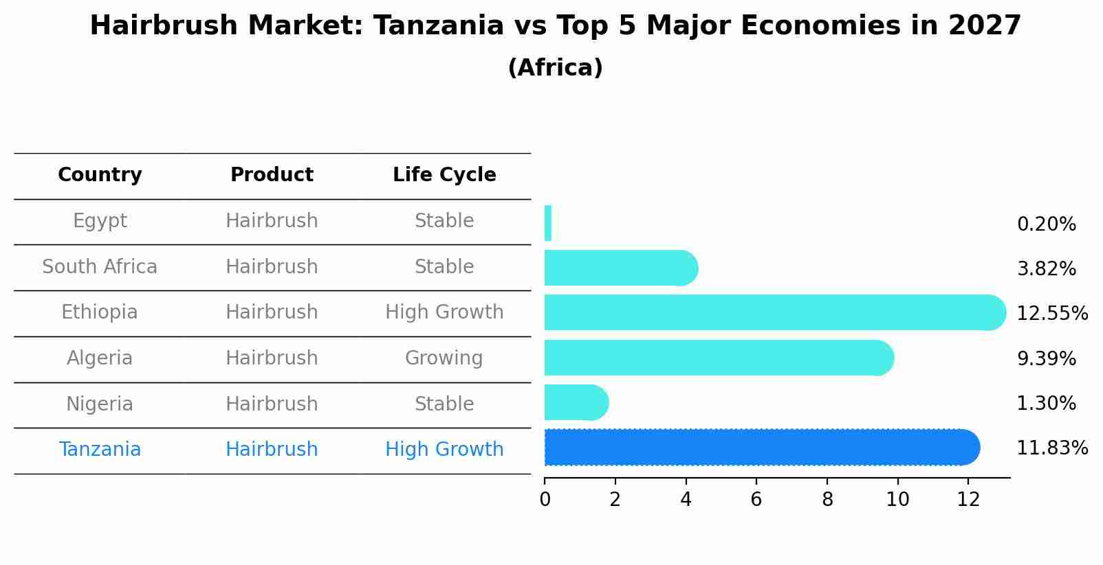 Hairbrush Market: Tanzania vs Top 5 Major Economies in 2027 (Africa)