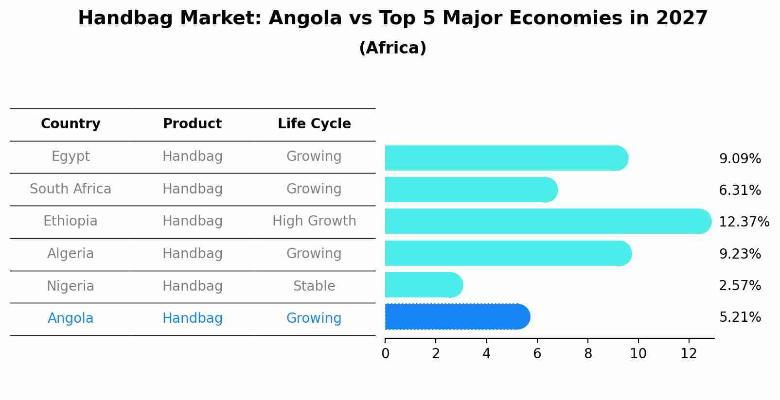 Handbag Market: Angola vs Top 5 Major Economies in 2027 (Africa)