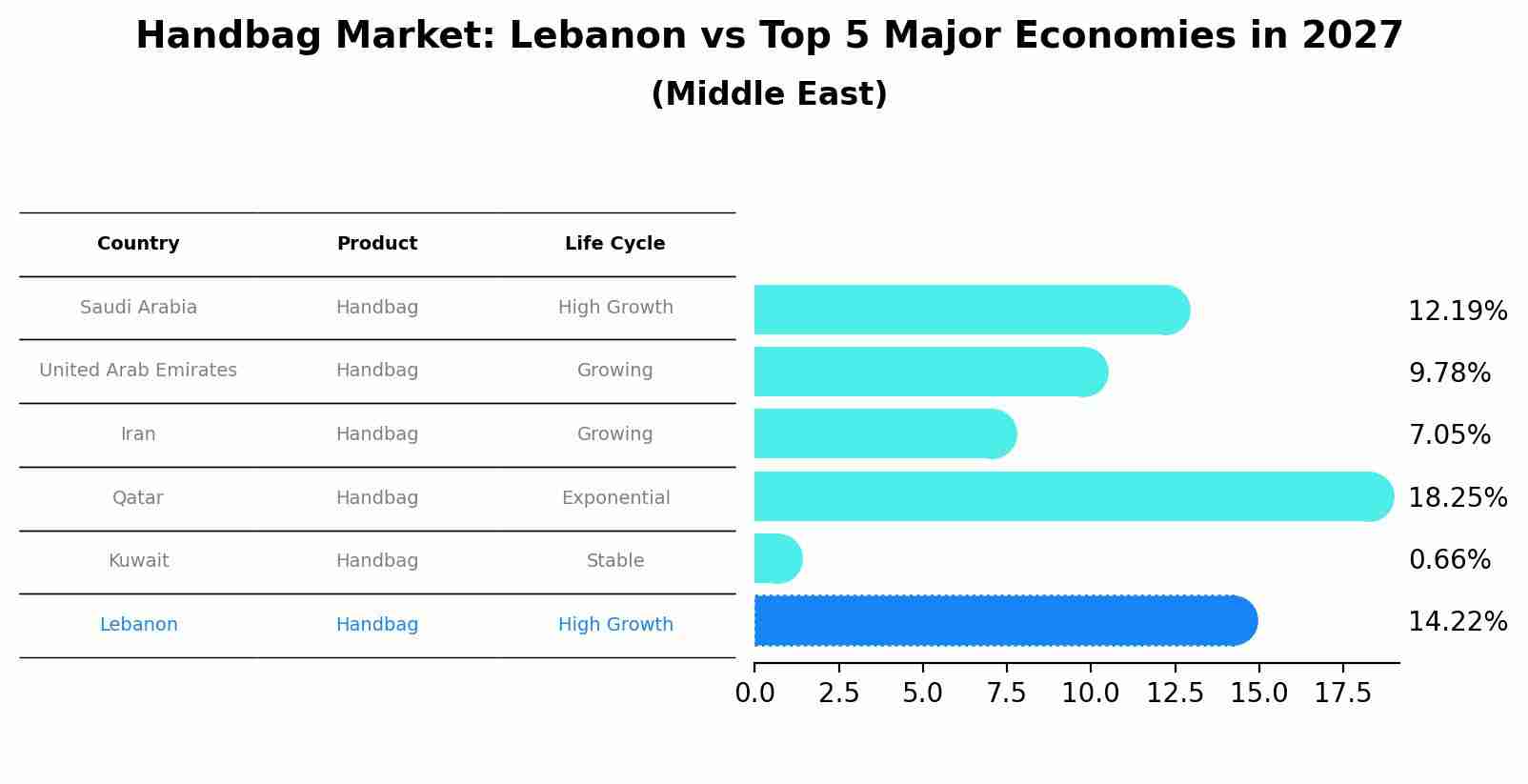Handbag Market: Lebanon vs Top 5 Major Economies in 2027 (Middle East)