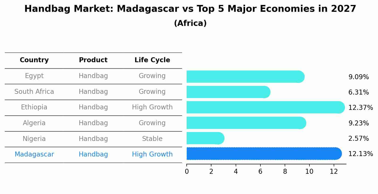 Handbag Market: Madagascar vs Top 5 Major Economies in 2027 (Africa)