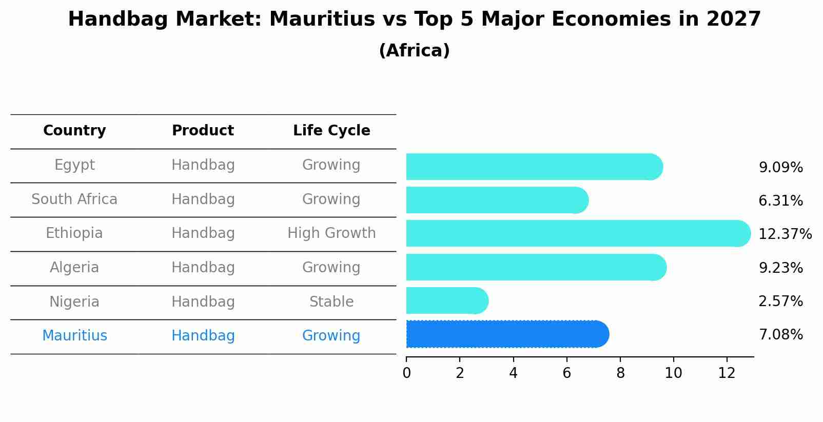 Handbag Market: Mauritius vs Top 5 Major Economies in 2027 (Africa)