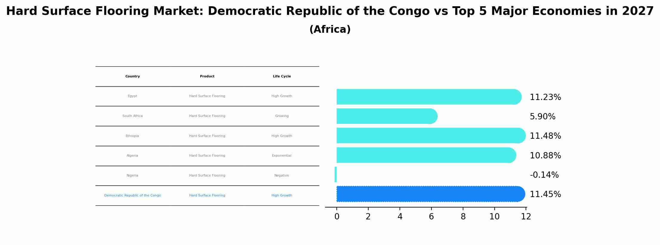 Hard Surface Flooring Market: Democratic Republic of the Congo vs Top 5 Major Economies in 2027 (Africa)
