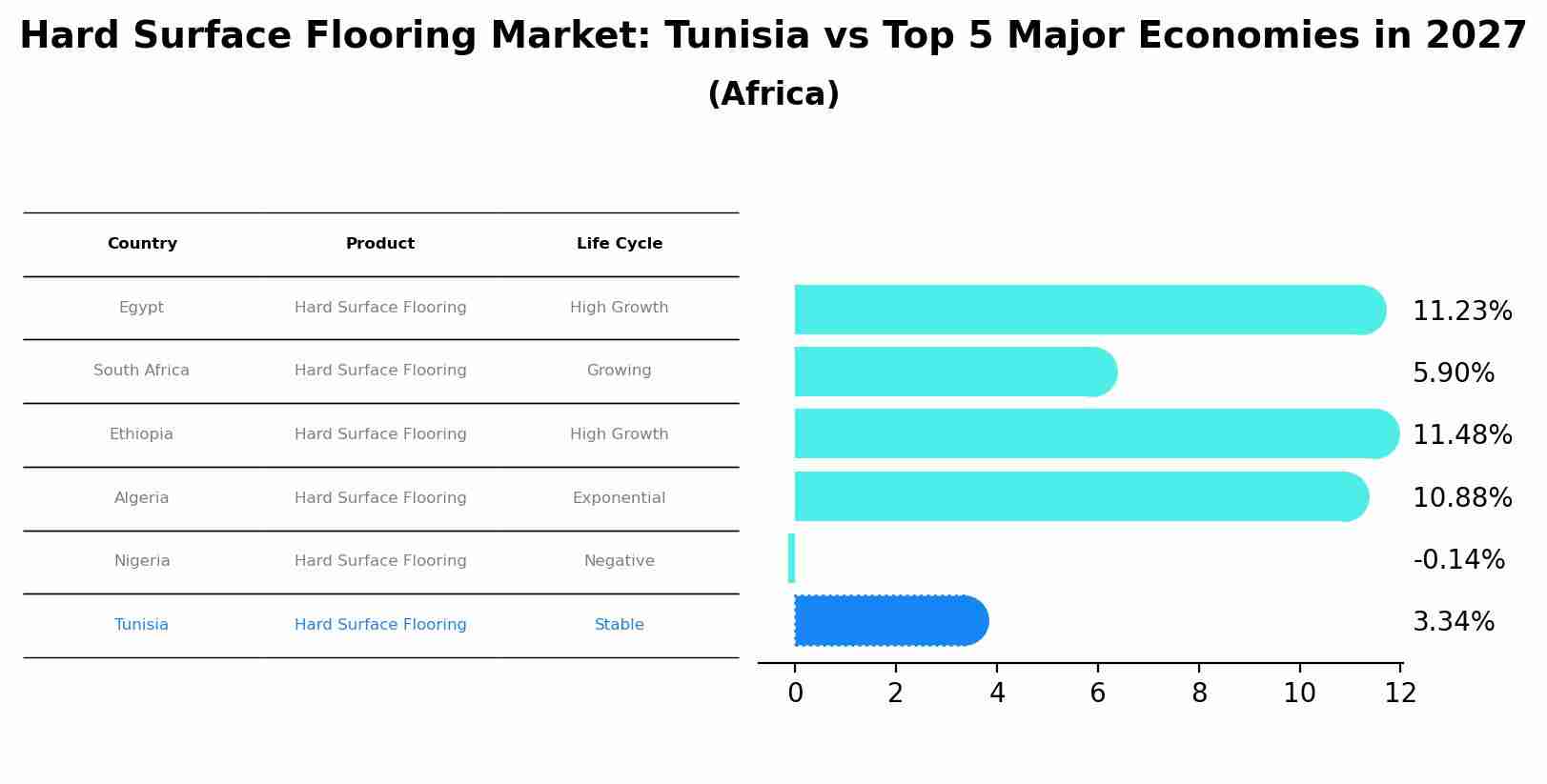 Hard Surface Flooring Market: Tunisia vs Top 5 Major Economies in 2027 (Africa)