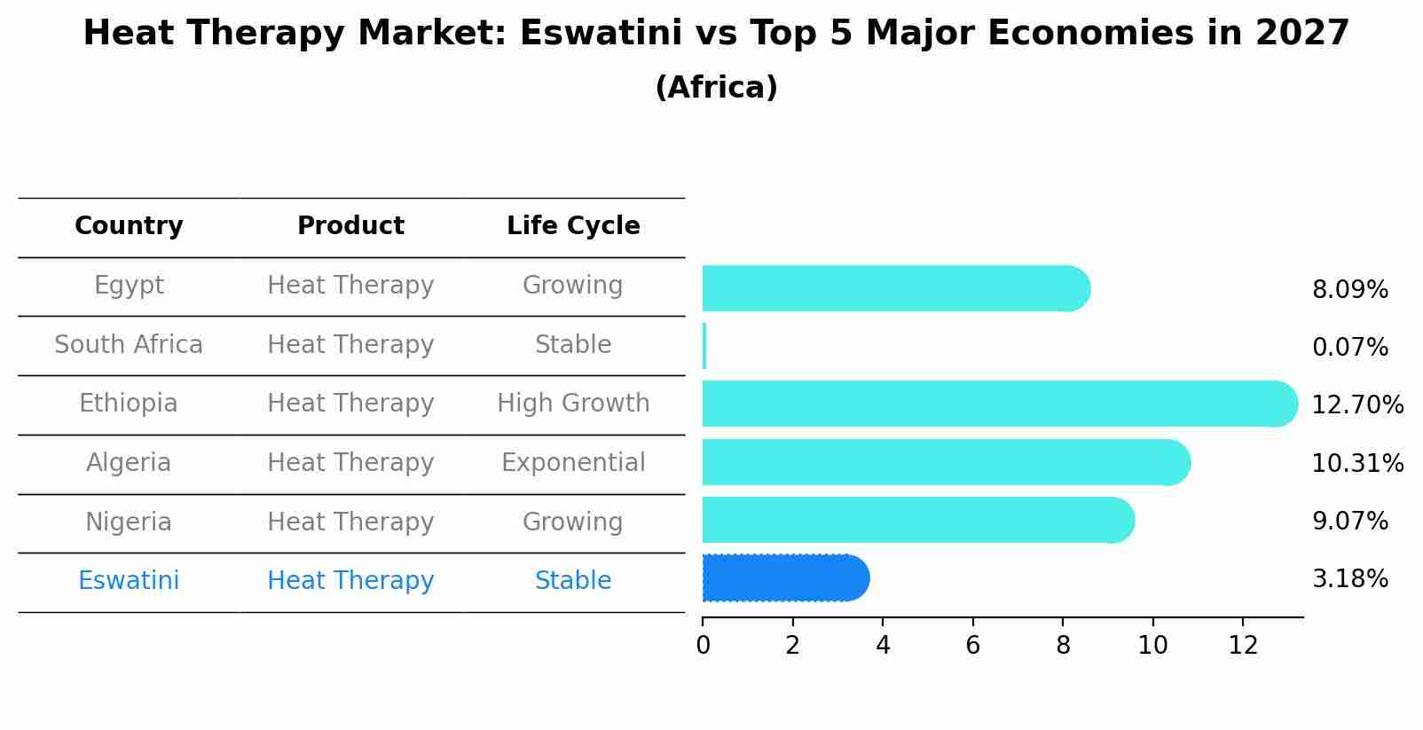 Heat Therapy Market: Eswatini vs Top 5 Major Economies in 2027 (Africa)