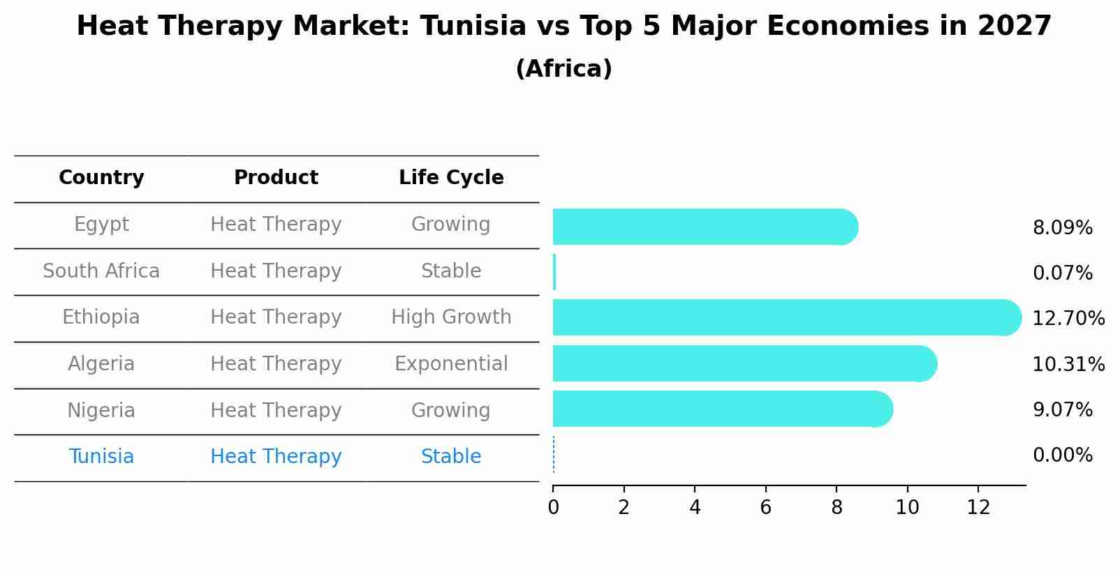 Heat Therapy Market: Tunisia vs Top 5 Major Economies in 2027 (Africa)