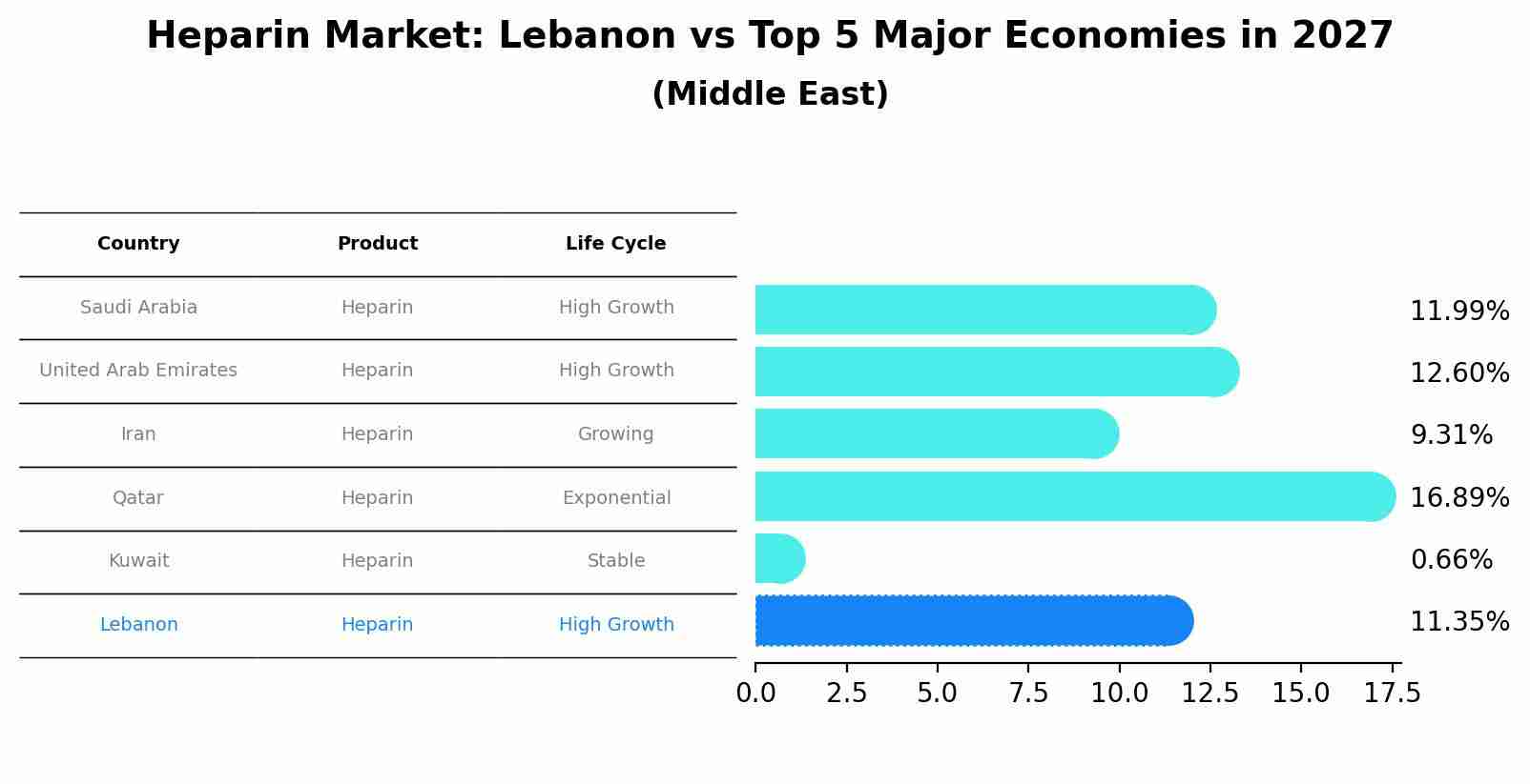 Heparin Market: Lebanon vs Top 5 Major Economies in 2027 (Middle East)