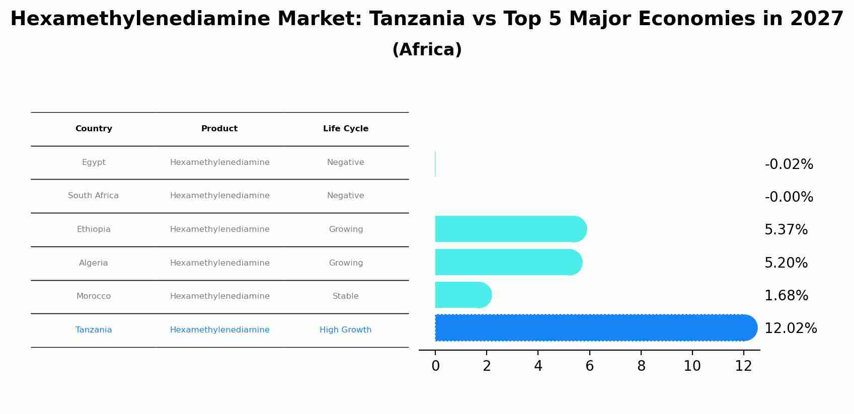 Hexamethylenediamine Market: Tanzania vs Top 5 Major Economies in 2027 (Africa)