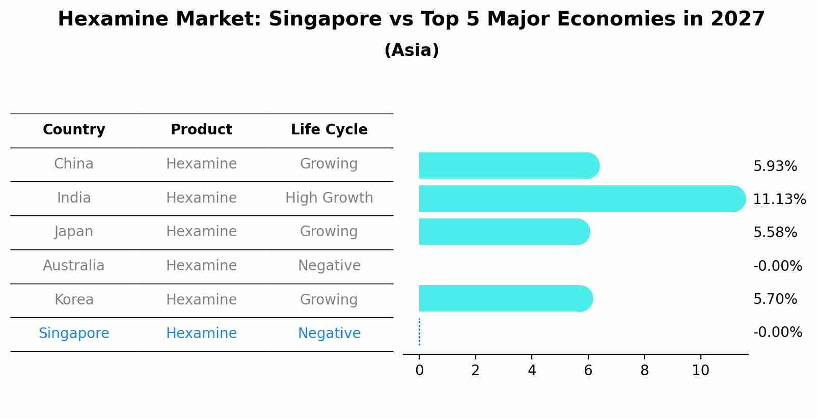 Hexamine Market: Singapore vs Top 5 Major Economies in 2027 (Asia)
