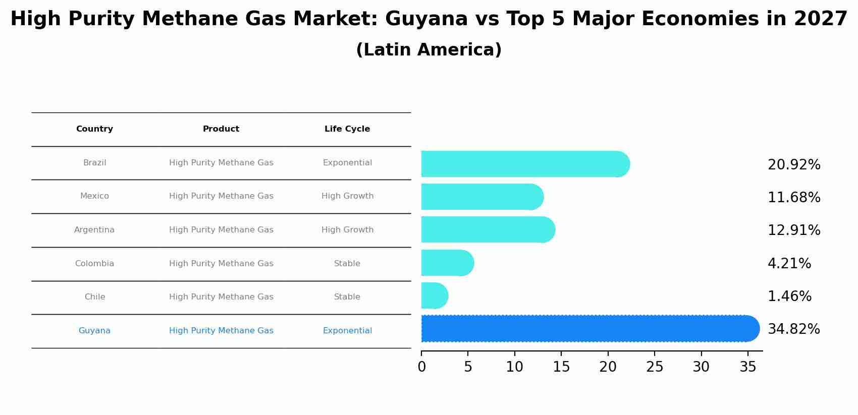 High Purity Methane Gas Market: Guyana vs Top 5 Major Economies in 2027 (Latin America)