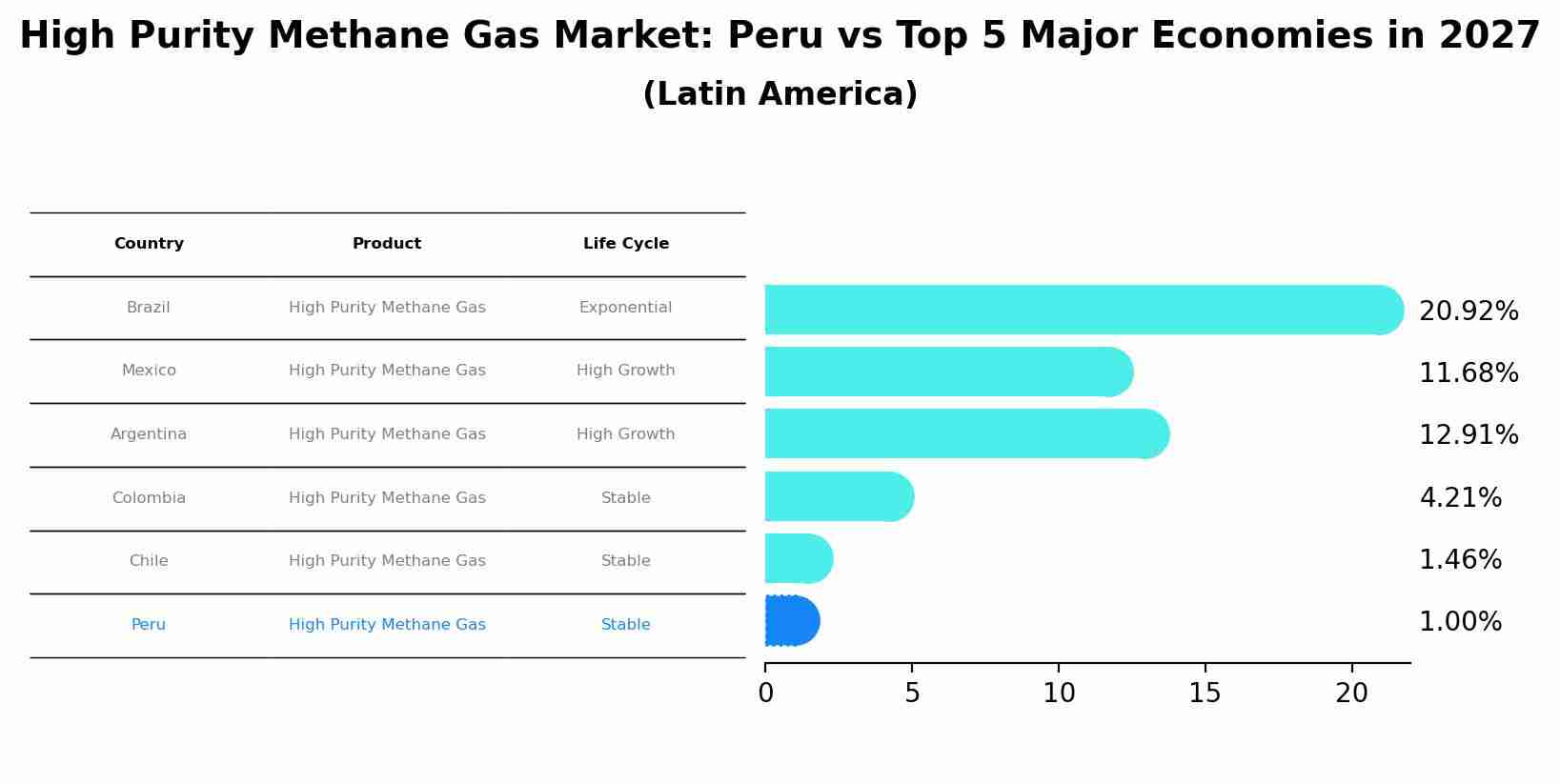 High Purity Methane Gas Market: Peru vs Top 5 Major Economies in 2027 (Latin America)