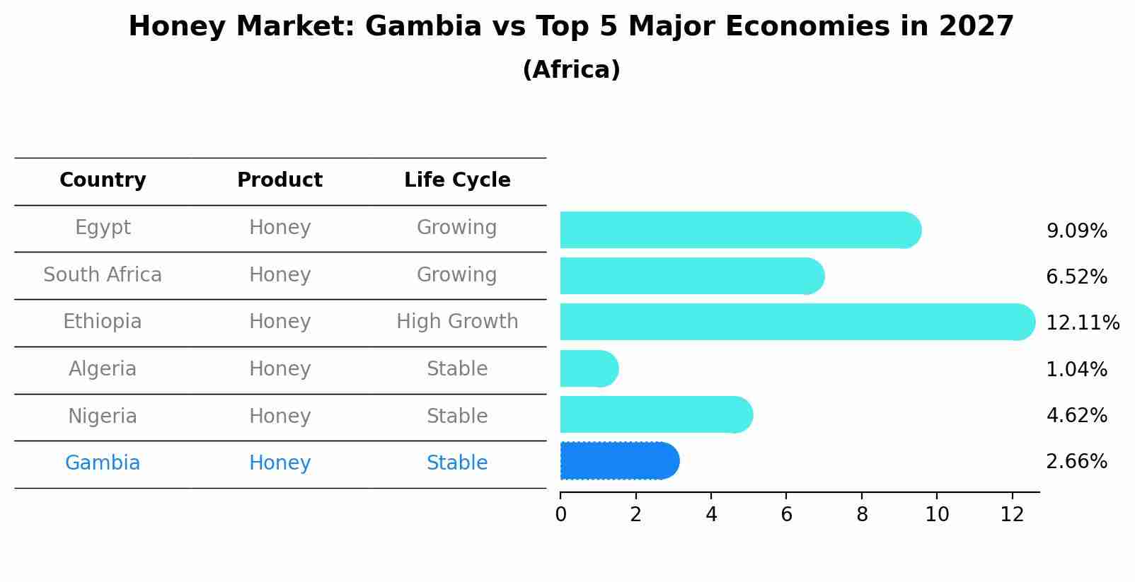 Honey Market: Gambia vs Top 5 Major Economies in 2027 (Africa)